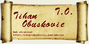 Tihan Obušković vizit kartica